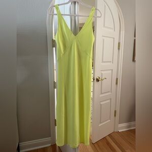 A New Day Satin Lime slip dress